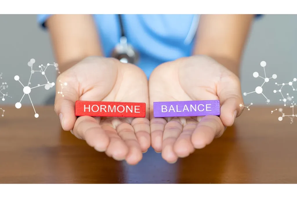 Doctor Holding Biote hormone therapy concept showing hormone balance