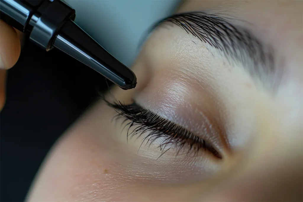 Patient Getting Latisse Eyelash Treatment at OC Cosmetic and Vein Center in Brea, CA